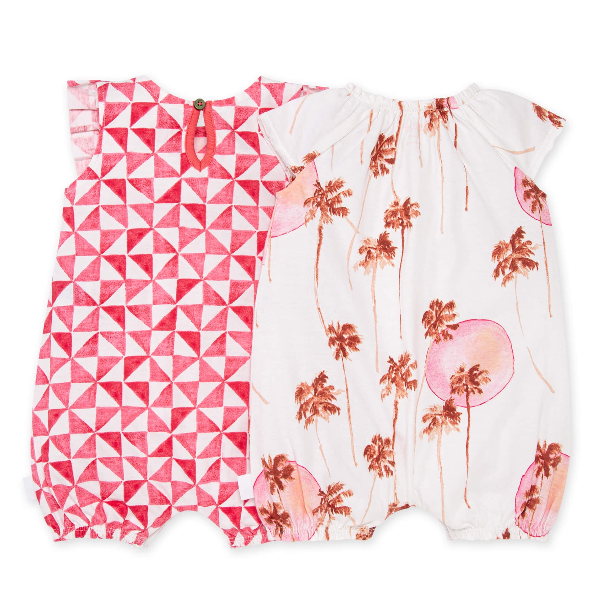 Burt's Bees Baby Organic Cotton Baby Girl Bubble Romper Set, 2 Pack, Sizes Newborn-24 Months