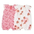 thumbnail image 2 of Burt's Bees Baby Organic Cotton Baby Girl Bubble Romper Set, 2 Pack, Sizes Newborn-24 Months, 2 of 2