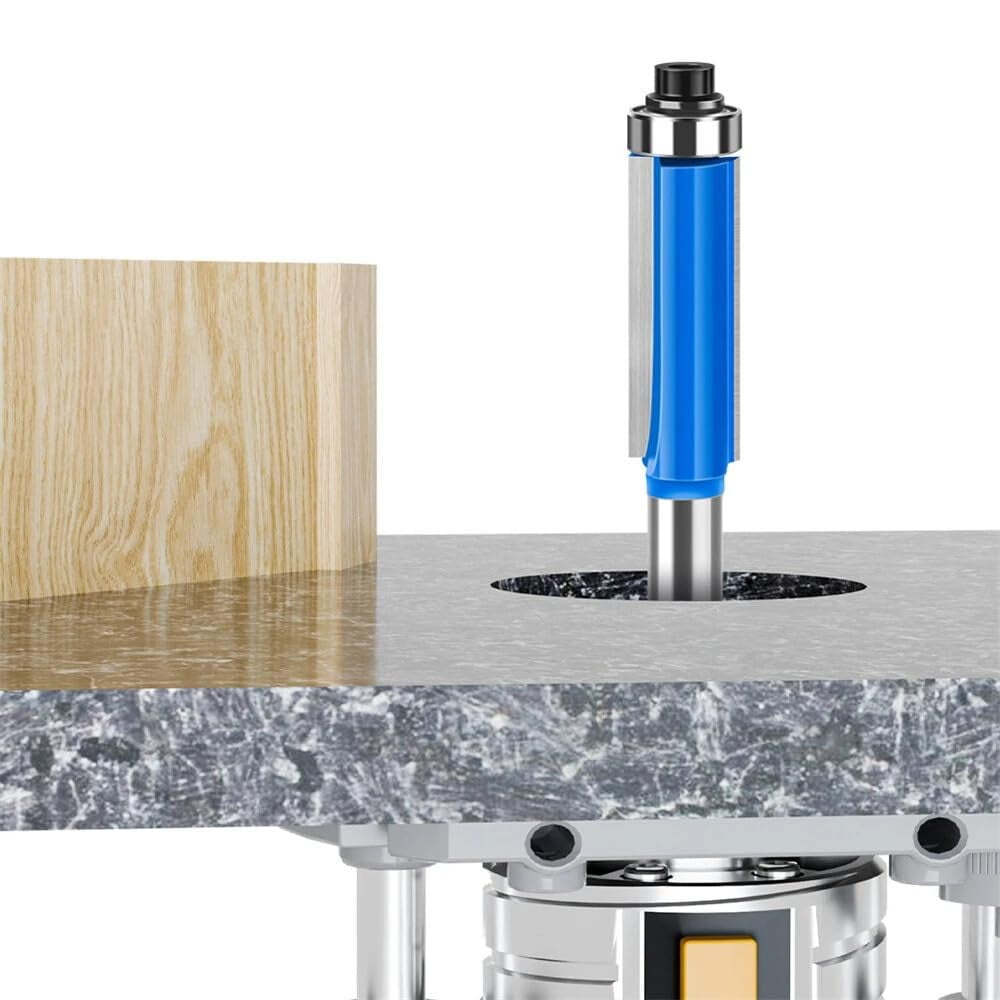 23pcs Tungsten Carbide Flush Trim Pattern Router Bit Set with Bearing Milling Cutter for Wood Woodworking End Mill