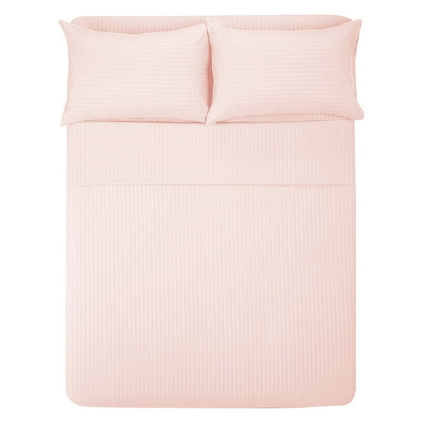 Sábana Queen Size 1800 Hilos, Microfibra Grabada Ultra Suave Mod. ROSA PALIDO