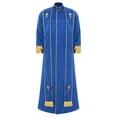 thumbnail image 3 of renvena Mens Church Catholic Priest Chasubles Vestments Clergy Costume Mass Robe with Stole Royal Blue XL, 3 of 7