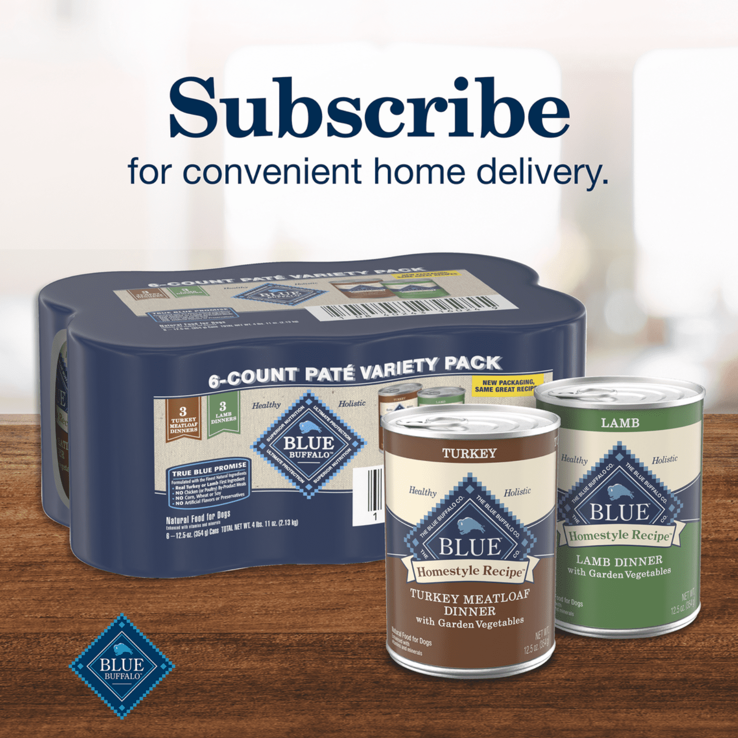 Blue Buffalo Homestyle Recipe Variety Pack Adult Lamb & Turkey Canned Dog Food, Count Variety Pack