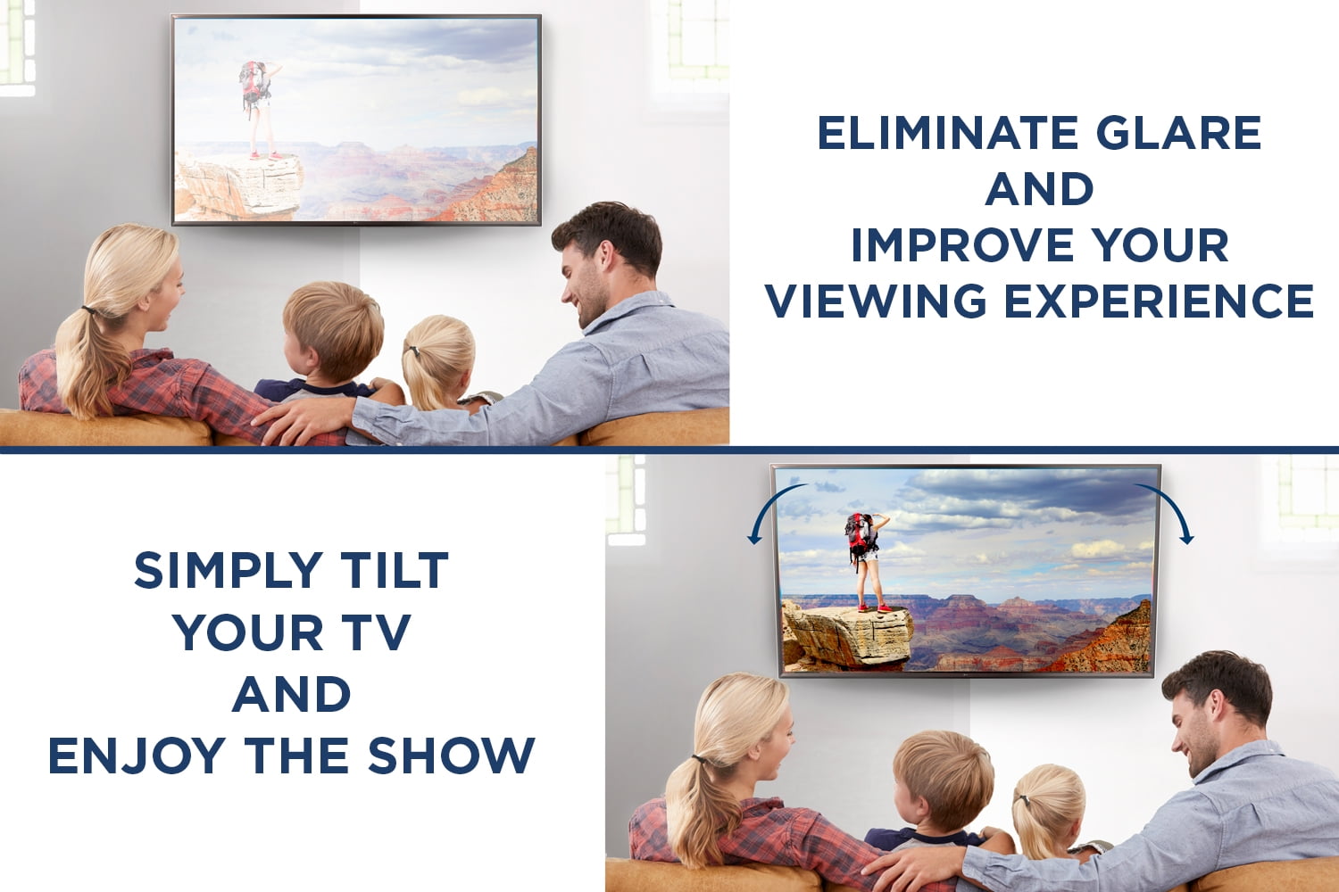 Mount-It! Full Motion Corner or Flat Wall TV Mount, Fits 37" -63" TV's, Capacity 132 lbs.