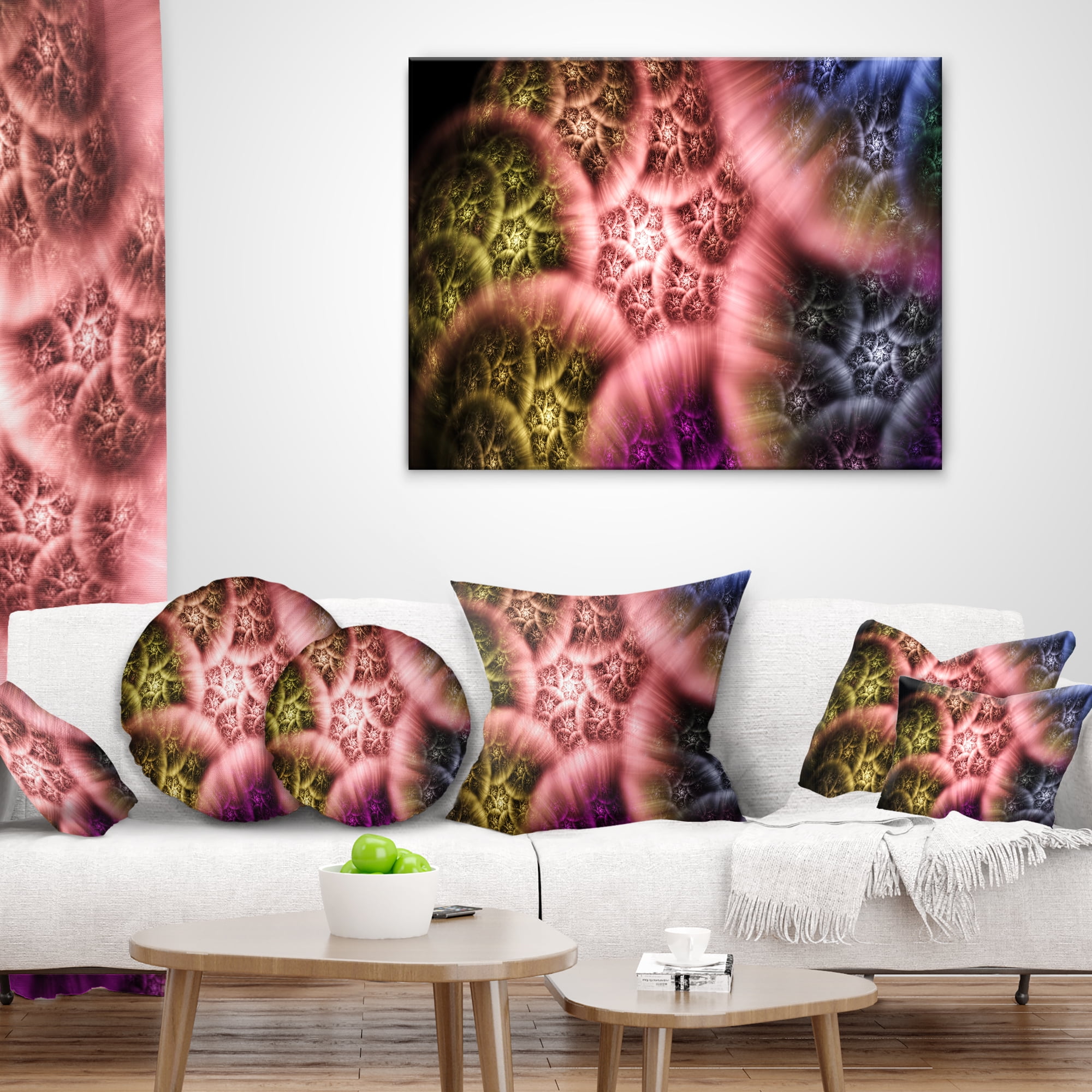 Designart Biblical Sky with Multi Color Clouds - Abstract Throw Pillow - 12x20