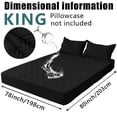 thumbnail image 2 of Waterproof Fitted Mattress Pad Cover Protector Queen Size Bed Quilted Mattress Cover Cotton Mattress Topper Dust Cover Soft Washable 12 Inch Deep Pocket Elastic Band（Blue）, 2 of 8