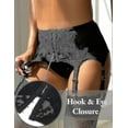 thumbnail image 3 of Liga de encaje para mujer, talla grande, con 6 clips metálicos, ajustable, para ropa interior, talla U 4XL, color blanco A, 3 of 5