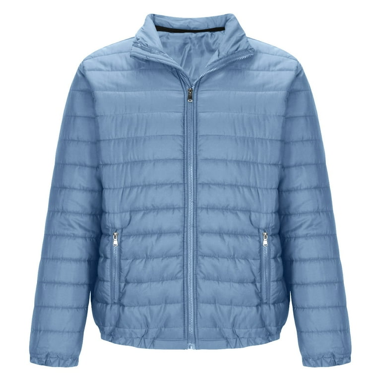 LODIENY Lightweight Down Puff Jackets for Men Full Zip up Stand