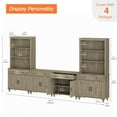 thumbnail image 4 of WAMPAT Television Stands with Bookshelves for TVs up to 75", Farmhouse Wall Unit TV Stand with 8 Doors & 4 Drawer, Media Console Table for Living Room, Bedroom & Home Theater, Wash Grey, 4 of 7