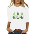 thumbnail image 2 of Jacenvly Printed T-shirt 3/4 Sleeves Blouse Crew Neck Leisure Quality Guaranteed! Birthday Gifts for Women Items for Women, 2 of 4