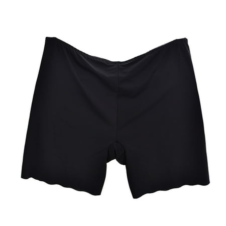 

Litie Women Solid Color Ice Silk Seamless Shaping Shorts Summer Wave Cuffs Safety Panties