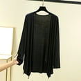 thumbnail image 2 of Cozy Cardigans for Women, Yigetop Large Size Cardigan Summer Long Sleeve Spring Loose Air Conditioning Top Sheer Cardigan Black XL, 2 of 7