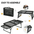 thumbnail image 5 of Ktaxon 3FT Portable Picnic Table Adjustable Height & Mesh Bag, Lightweight Aluminum Tables with Wing Panels for Outside BBQ, Yard, Black, 5 of 7