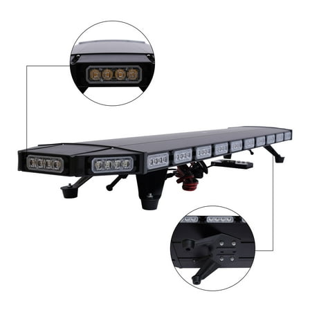 47 LED Emergency Strobe Light Bar Tow Truck Warn Beacon Response Amber/White