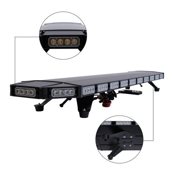 47 LED Emergency Strobe Light Bar Tow Truck Warn Beacon Response Amber/White