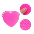thumbnail image 3 of Unique Bargains 1 Pc Portable Silicone Facial Cleansing Brush Heart Shape 3.35"x2.95"x0.51" Rose Red, 3 of 7