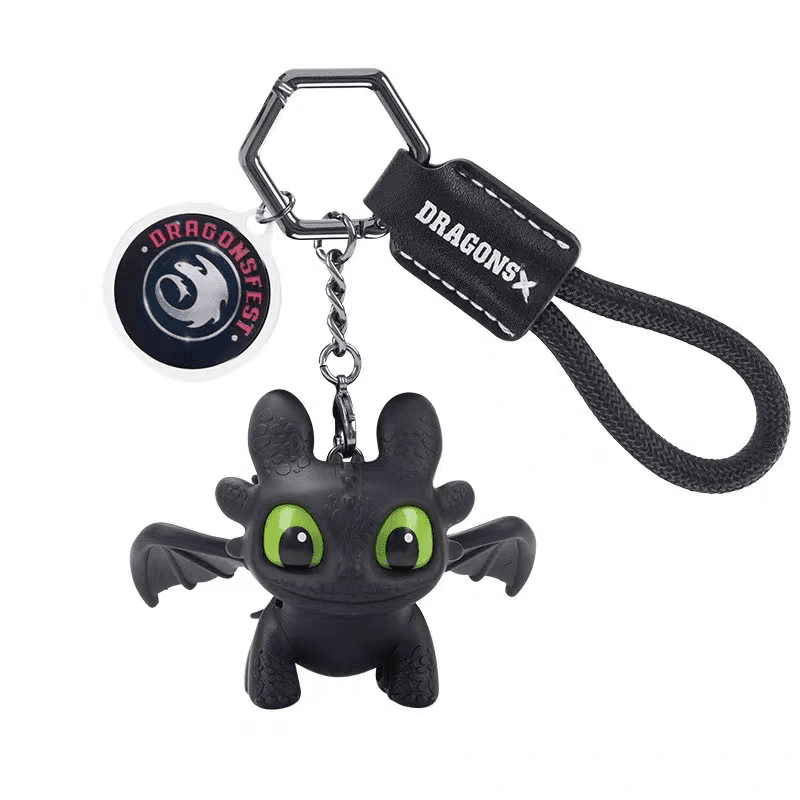 Light-Up Cartoon Dragon Eye Keychain – Cute PVC Dragon Doll Bag Charm with LED Eye Light