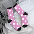 thumbnail image 5 of Bingfone Compression Socks for Women and Men Long Socks for Running Athletic Cycling Nurse- Purple And White Polka Dot, 5 of 6