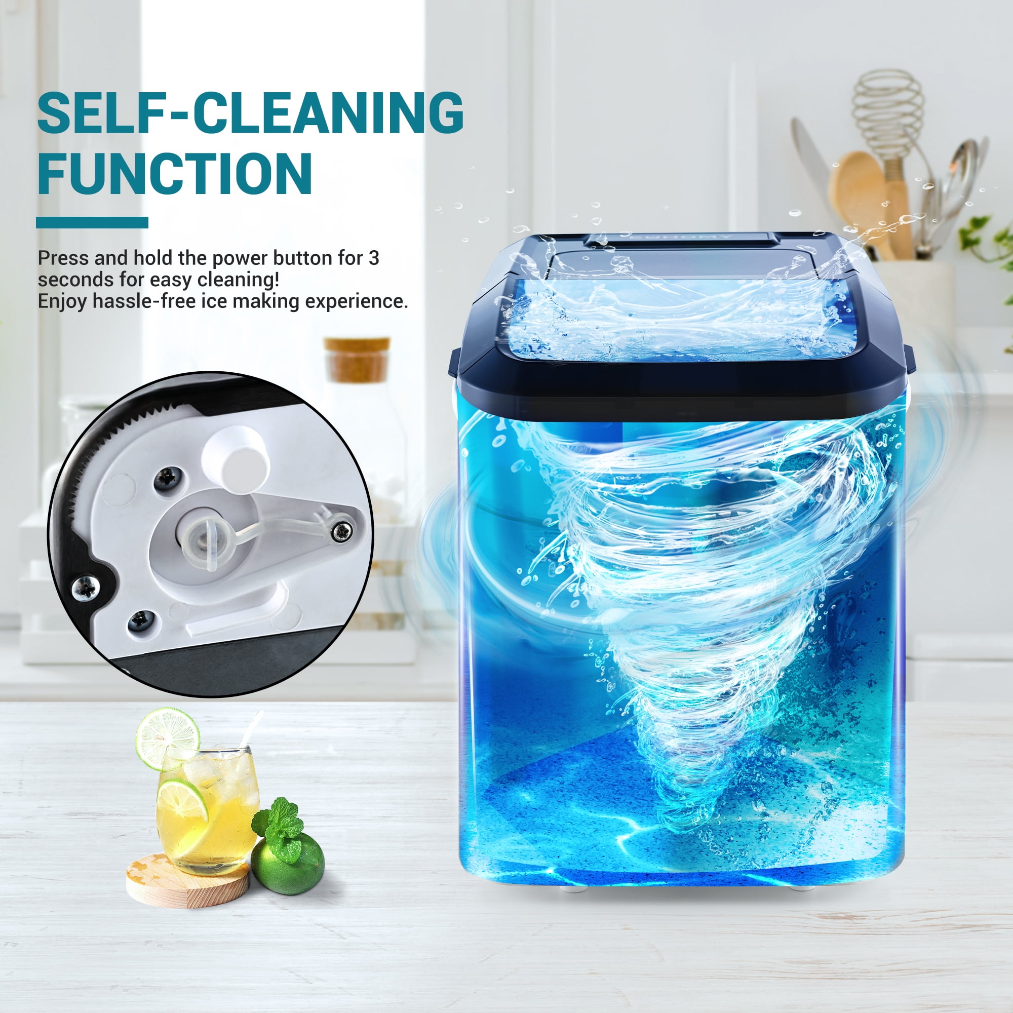 12'' Black Bullet Ice Portable Ice Maker with Handle – Euhomy