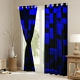 thumbnail image 3 of Feelyou Blue Pixelate Miner Blackout Curtains Set of 2 (52x84 Each), Stereoscopic Square Window Curtains, Chic Honeycomb Abstract Curtains and Drapes, Window Curtains Bedroom Decor, 3 of 6