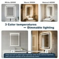 thumbnail image 4 of Demi Bonn 32x24 Inch Frameless LED Bathroom Mirror, White, High Color Accuracy, 50,000-Hour LED, Ultra-Bright Lights, Touch Brightness, Defog, Easy Install, 4 of 7