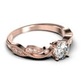 thumbnail image 2 of Dazzling Boho & Hippie 1.25 Carat Round Cut Diamond Moissanite Classic Inspired Engagement Ring, Unique Twist Band Wedding Ring In 925 Sterling Silver With 18K Rose Gold Plating Gift For Her, 2 of 3