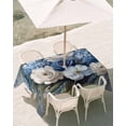 thumbnail image 3 of 52x70 Inch Outdoor Tablecloth with Umbrella Hole Zipper Rectangle Blue Spring Floral Rectangular Tablecloths Outside Waterproof Modern Art Flowers Farmhouse Patio Table Cloth Cover for Picnic Party, 3 of 8
