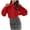 Red, variant on Cute Comfortable Tops For Women Solid Color Long Sleeve Bow Long Sleeve Crew-neck Black Blouse Tees