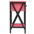 thumbnail image 6 of VECELO Nightstand with Drawer and Storage Shelf, Versatile X-Design End Tables for Living Room Bedroom, Pink, 6 of 8