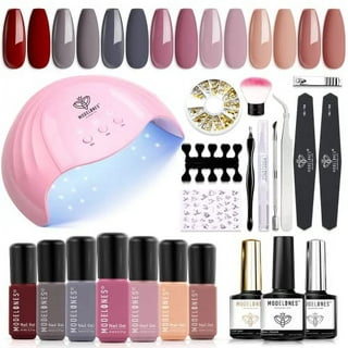 Modelones 35 Pcs Gel Polish Nail Kit with U V Light 48W Nail Lamp - 12  Colors Neutral