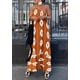 thumbnail image 3 of Vestido PRETTYGARDEN Maxi de un Hombro Rojo Ladrillo Floral XXL, 3 of 8