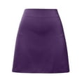 thumbnail image 5 of Ladies Satin Silk High Waist Mini Skirt - Hip Zipper, Polyester, Casual Summer Beachwear, S-XL Sizes, 5 of 6