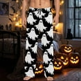 thumbnail image 2 of CONFREE Halloween Pajama Pants for Men Hallowmas Pj Pants for Men Pumpkin Ghost Print Lounge Bottoms Elastic Waist Drawstring Sleepwear With Pockets, 2 of 6