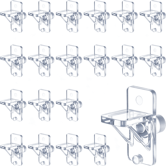 LQSEO 20Pcs 1/4In Plastic Shelf Support Pegs,Clear Cabinet Shelf Clips Holders Shelves Pegs Pins for Wood Bookcase Kitchen Closet Furniture,Shelving Replacement(5Mm)