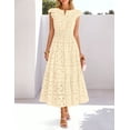 thumbnail image 3 of Merokeety Womens Summer Dresses Lace Eyelet Boho Flowy Maxi Beach Vacation Dress Beige s, 3 of 5