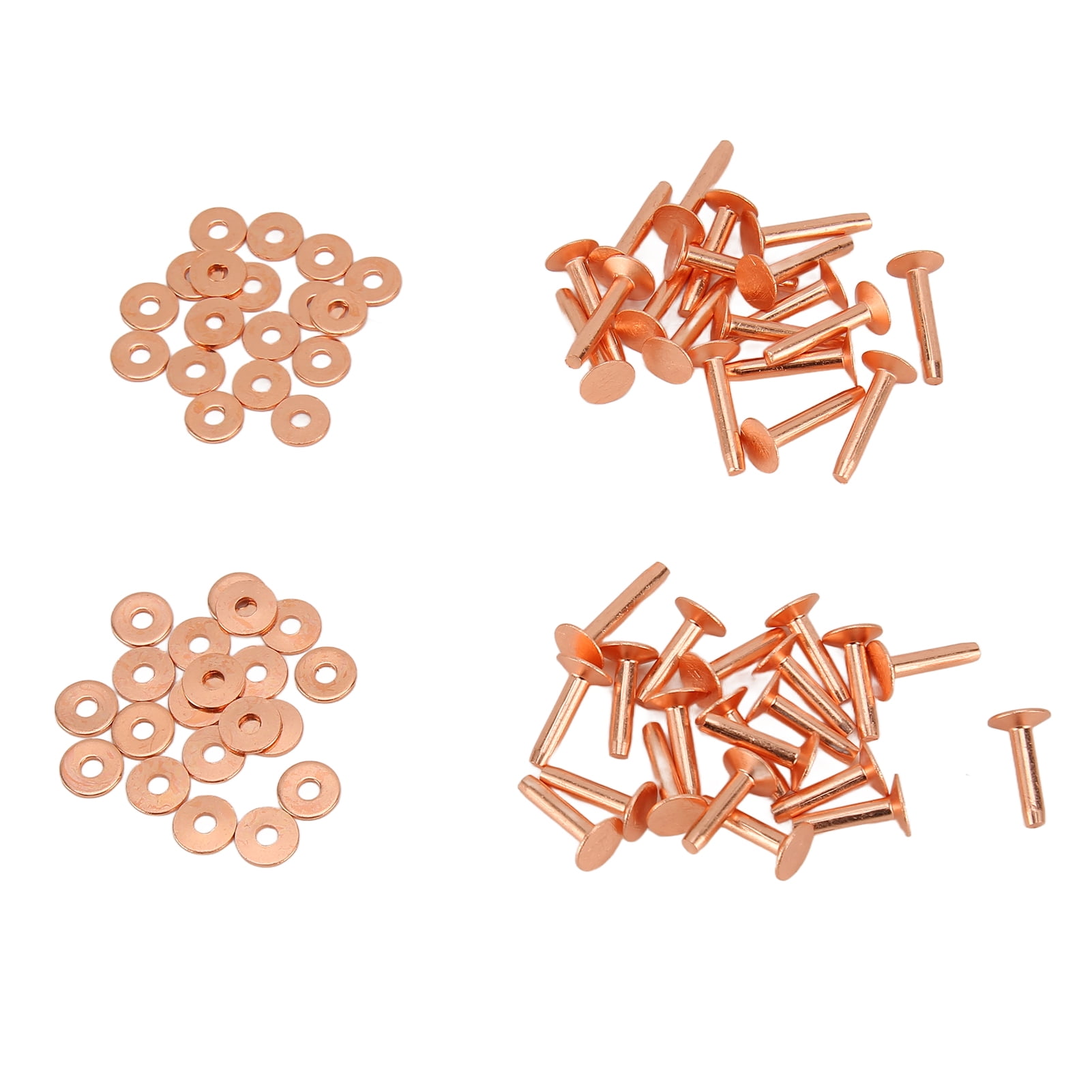 Copper Rivet Burrs Assortment Kit, Copper Rivets with Setters Rust Proof Studs DIY Leather Craft Tool for Clothing Bag Belt
