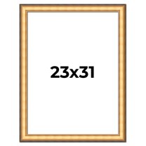 23x31 Frame Gold Plein Aire Solid Wood Picture Frame Width 2 Inches | Interior Frame Depth 0.5