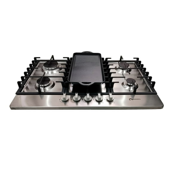 Parrilla 5 Quemadores Acero Inoxidable Comal Incluido