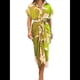 thumbnail image 1 of Vestido Camisero Fruncido con Botones para Mujer, Corta, Solapa, Cuello en V, Elegante Vestido Maxi Floral de Fiesta con Cinturón Amarillo L, 1 of 4