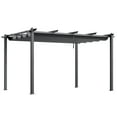 thumbnail image 1 of KFFKFF Pergola Extérieure Rétractable 10'x13 Pieds avec Auvent Pare-Soleil en Aluminium Gris, 1 of 9