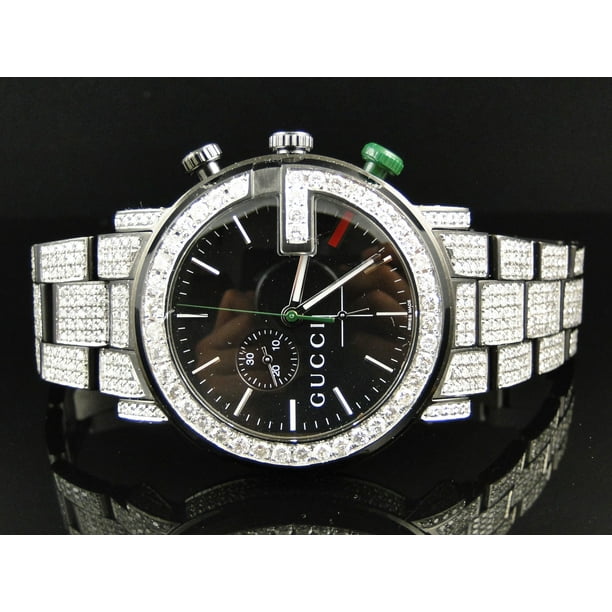 Gucci Mens Fully Out Diamond Gucci 12 Ct -