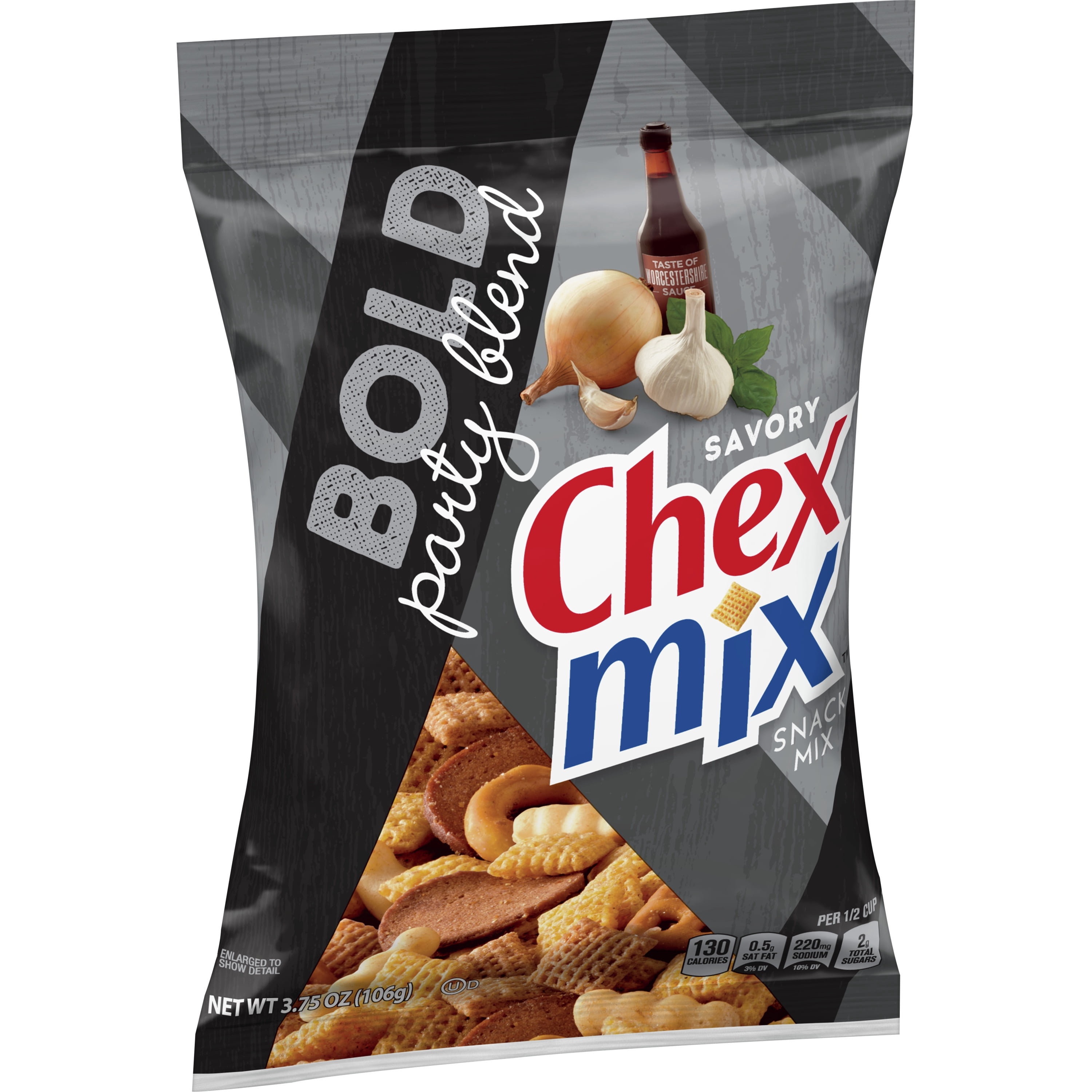 Chex Mix Snack Mix, Savory Bold Party Blend, 3.75 oz Bag