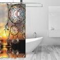 thumbnail image 2 of Shower Curtain, Follow Your Dream Dreamcatcher Waterproof Fabric Plastic Shower Curtain, Drying Fast Bathroom Curtain with 9 Buttonholes, Ruffle Shower Curtain 60x72in, 2 of 8