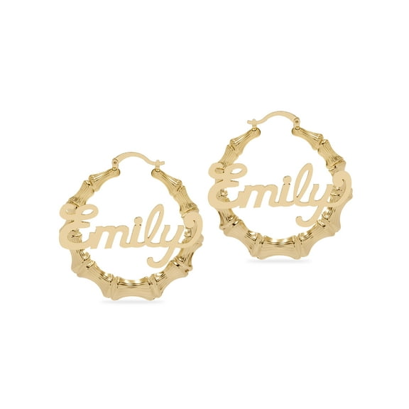 Personalized Script Name Bamboo Earrings