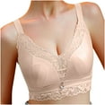 thumbnail image 5 of Odbmxy Lace Plus Size Womens Bras Push up Wireless Women's Bras and Underwear Solid Beige Full Coverage Everyday Bras, 5 of 6