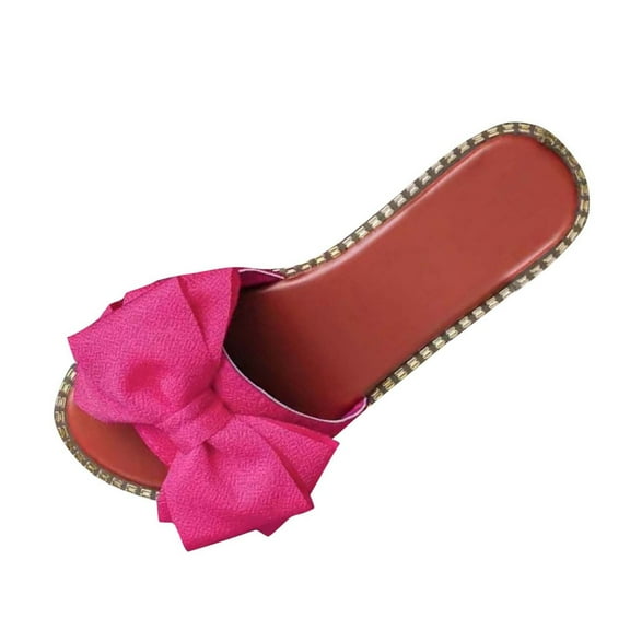 HBGVBA Womens Summer Slippers Rhinestone Solid Color Fabric Lightweight Summer Outdoor Versatile Comfortable Shoes 37