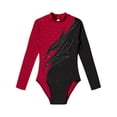 thumbnail image 3 of ZDHoor Girls Long Sleeves Hollow Back Ballet Dance Leotard Gymnastics Workout Bodysuit Dancewear Burgundy 12, 3 of 7