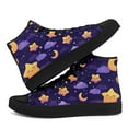 thumbnail image 6 of Coolcustomize Men's High-top Casual Shoes with Star, Moon & Cloud Design - Purple/White (Multi-Color Options) - Lace-Up Ankle, Cushioned Rubber Sole, Fabric Upper Sneakers for Outdoor, Casual Attire, 6 of 10