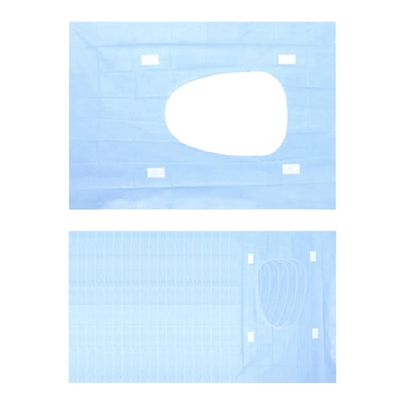 20x Fundas desechables para asiento de inodoro de 40 cm x 60 cm, antideslizantes, adhesivas para hoteles, niños y Azul