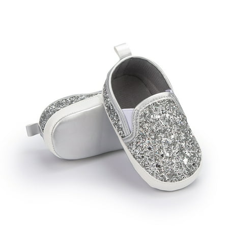 

Uccdo Baby Girls Boys Casual Sequin Shoes Newborn Slip-On Glitter Crib Shoes First Walkers