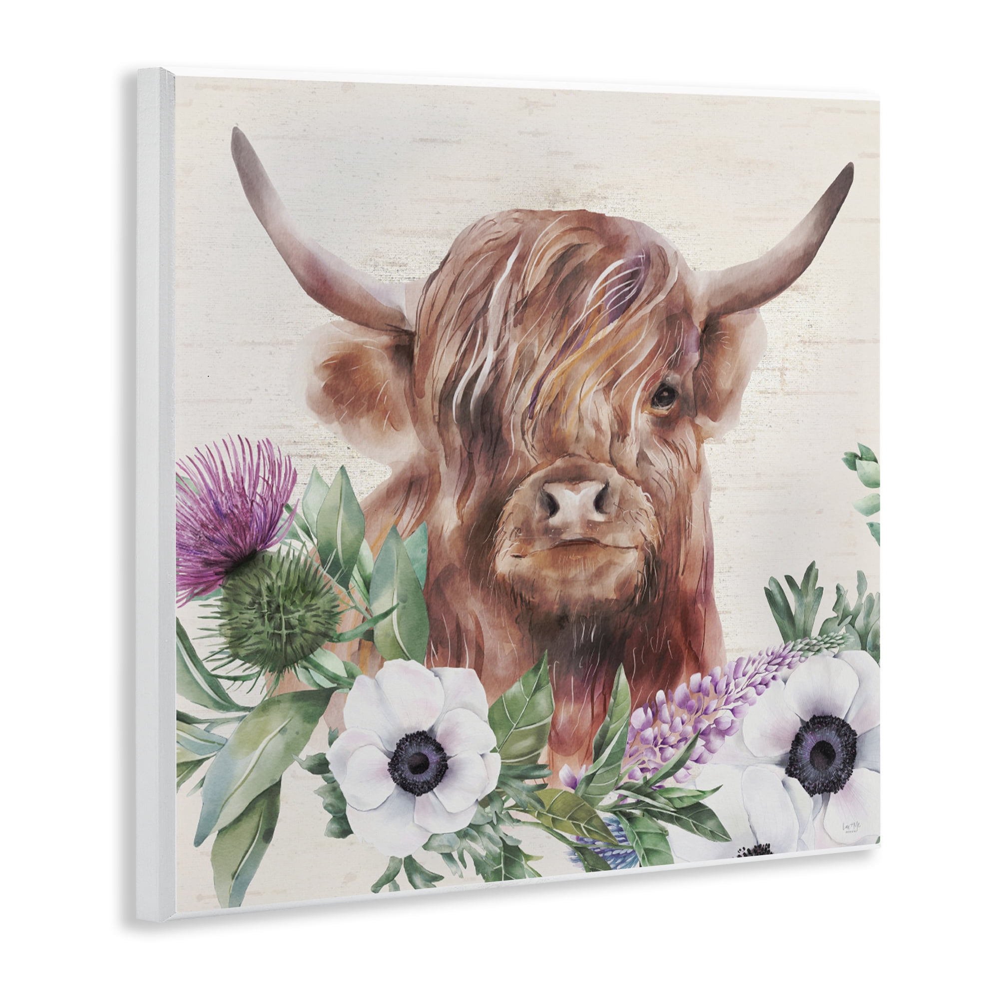 Stupell Industries Penny The Highland Cow Wall Plaque Art, design by Lux + Me Designs